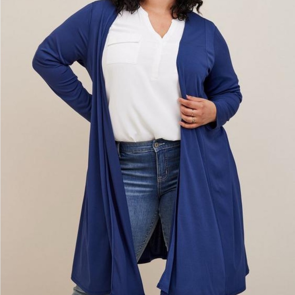 Crepe open front duster